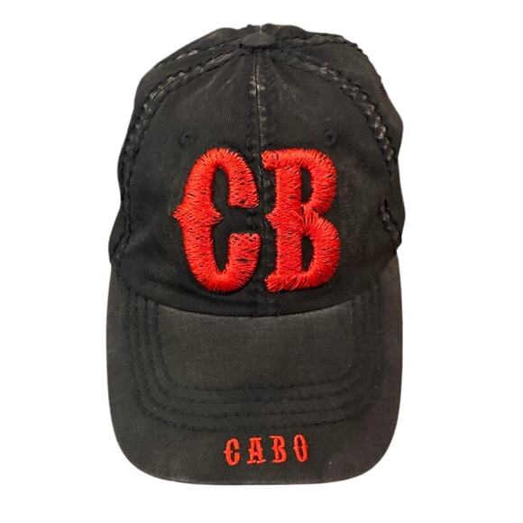 CB Cabo Hat Robin Ruth Original Black Red Embroidered adjustable unisex 3D Wabo - Picture 2 of 12